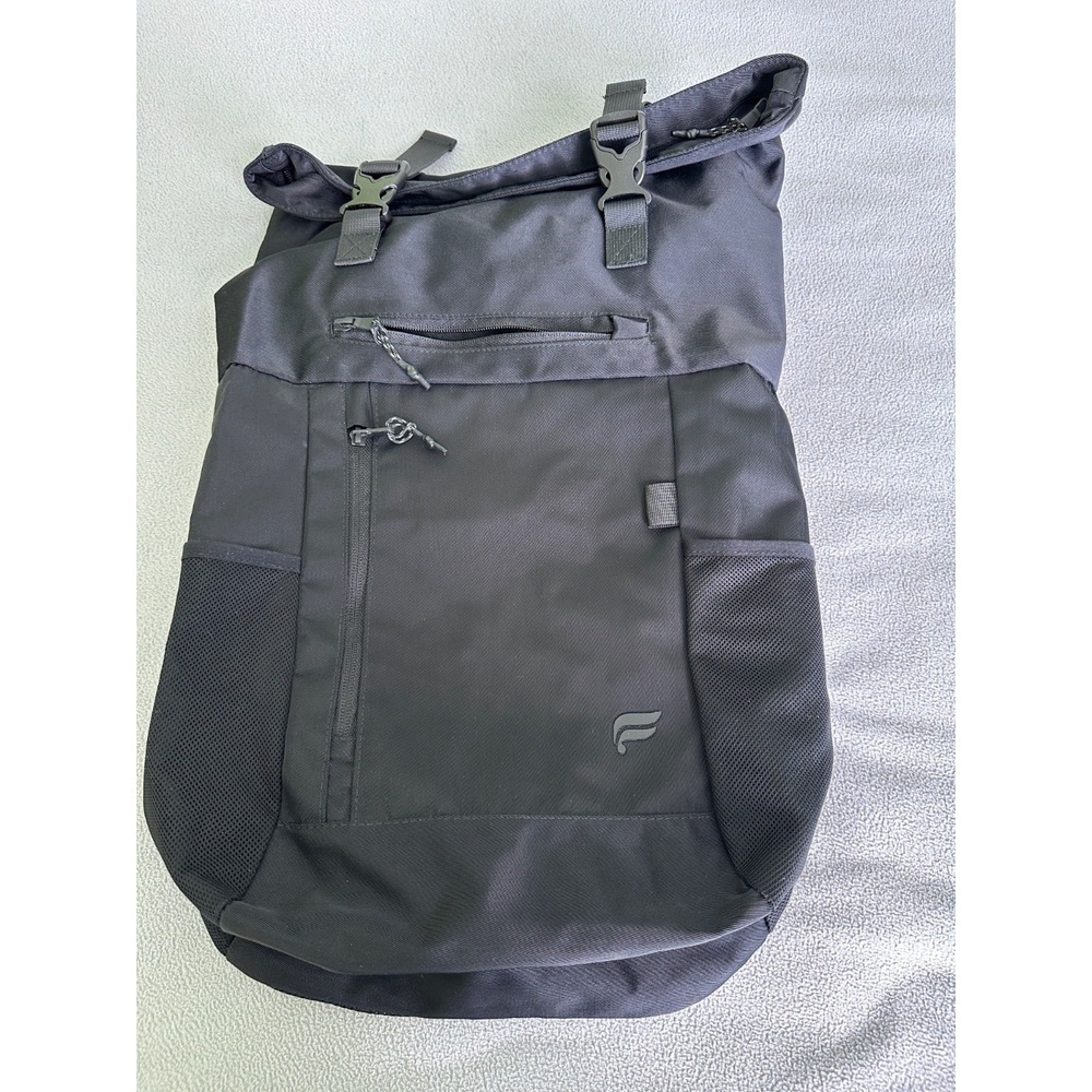 Fabletics Backpack The Only Backpack Black Roll Top Computer Sleeve Nylon